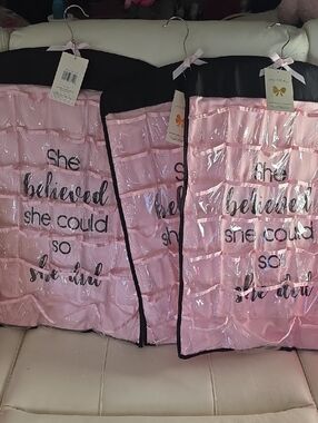 PrettyLittleThing:Pink and Black Hanging Jewelry Organizer Lot of 3